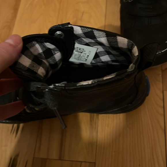 Keds Black Plaid Women’s Boots Lace Up Sz 6.5 - Picture 3 of 6